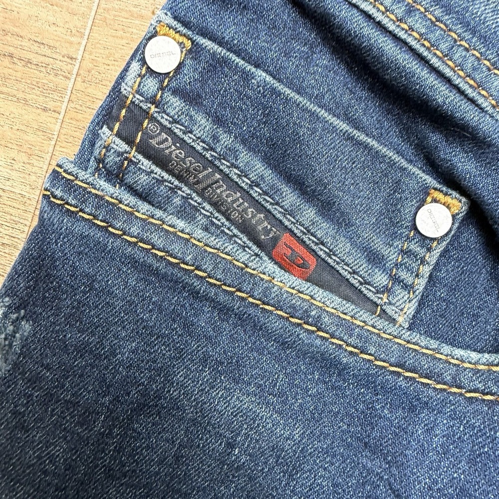 Diesel Jeans Men 28x32 Blue Tepphar Slim Carrot Stretch Denim Dark 0688A (Tag30) - Picture 5 of 14